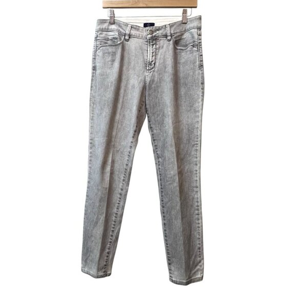 NYDJ Denim - NYDJ Women's Ankle Jeans Gray Wash Denim Lift Tuck Technology Slim Leg Size 8